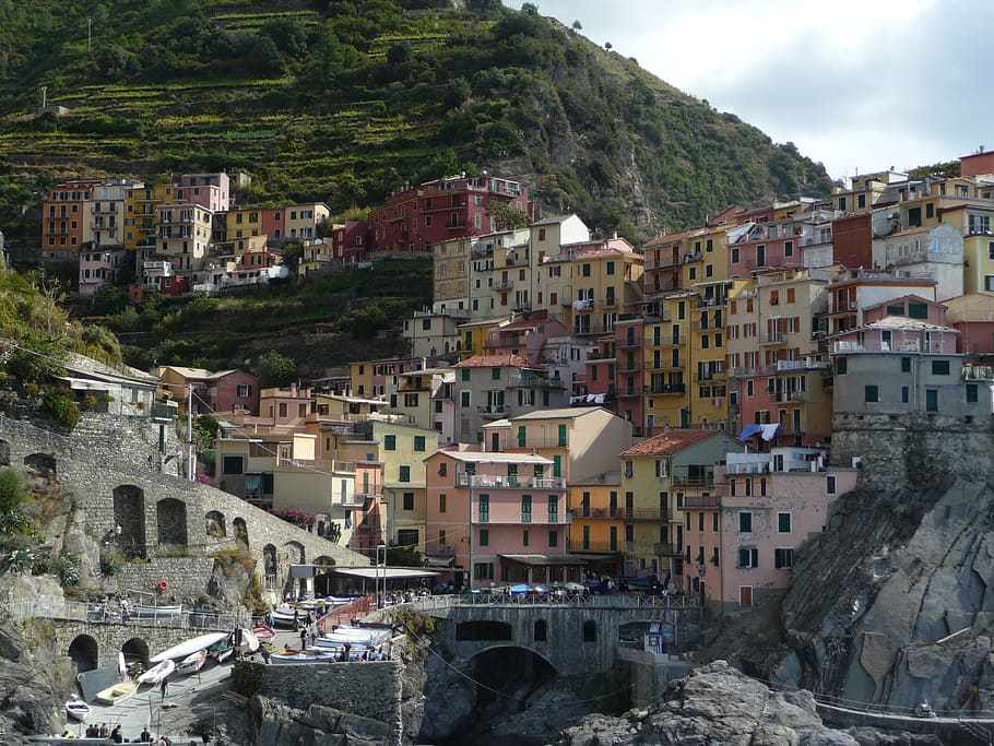manarola, italy, cinque, terre, liguria, colorful, houses, buildings HD wallpaper