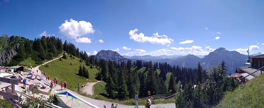 tegelberg, panorama, mountain station, schwangau, sky, scenics - nature, HD wallpaper