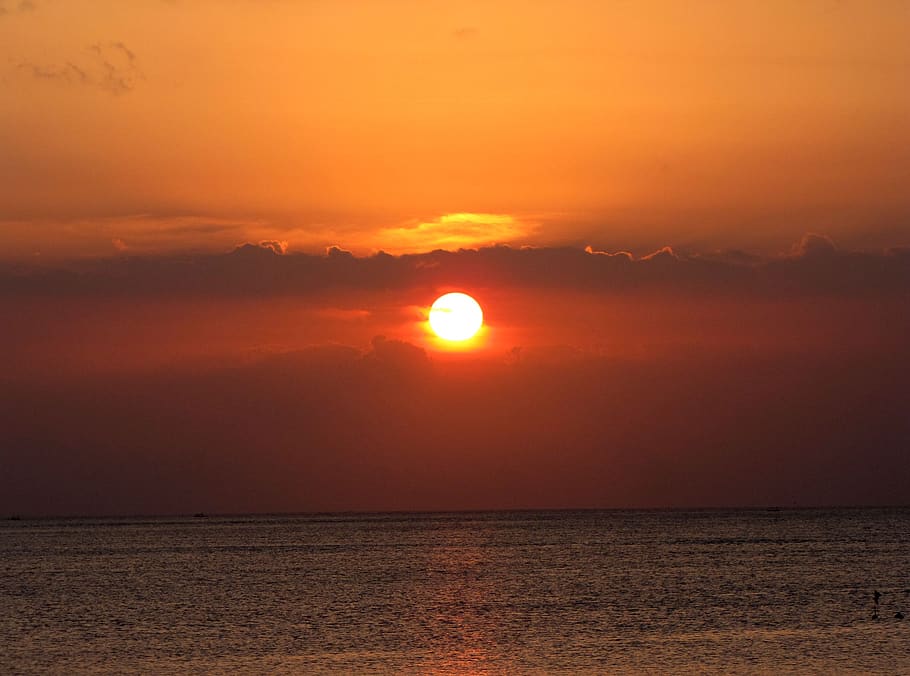 sunset, indonesia, beach, sky, water, sea, beauty in nature HD wallpaper