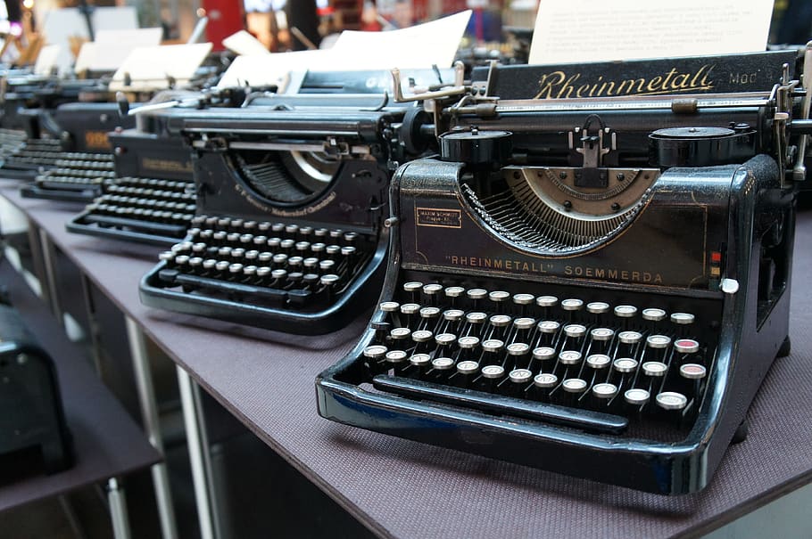 writing stood, old, black, write, manually, a stop, machine HD wallpaper