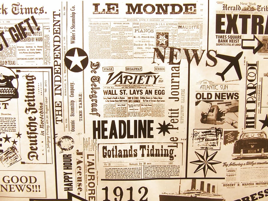 DIY Newspaper as Wallpaper: Vintage Grunge Design | Old Newspaper Wallpaper  | Happywall