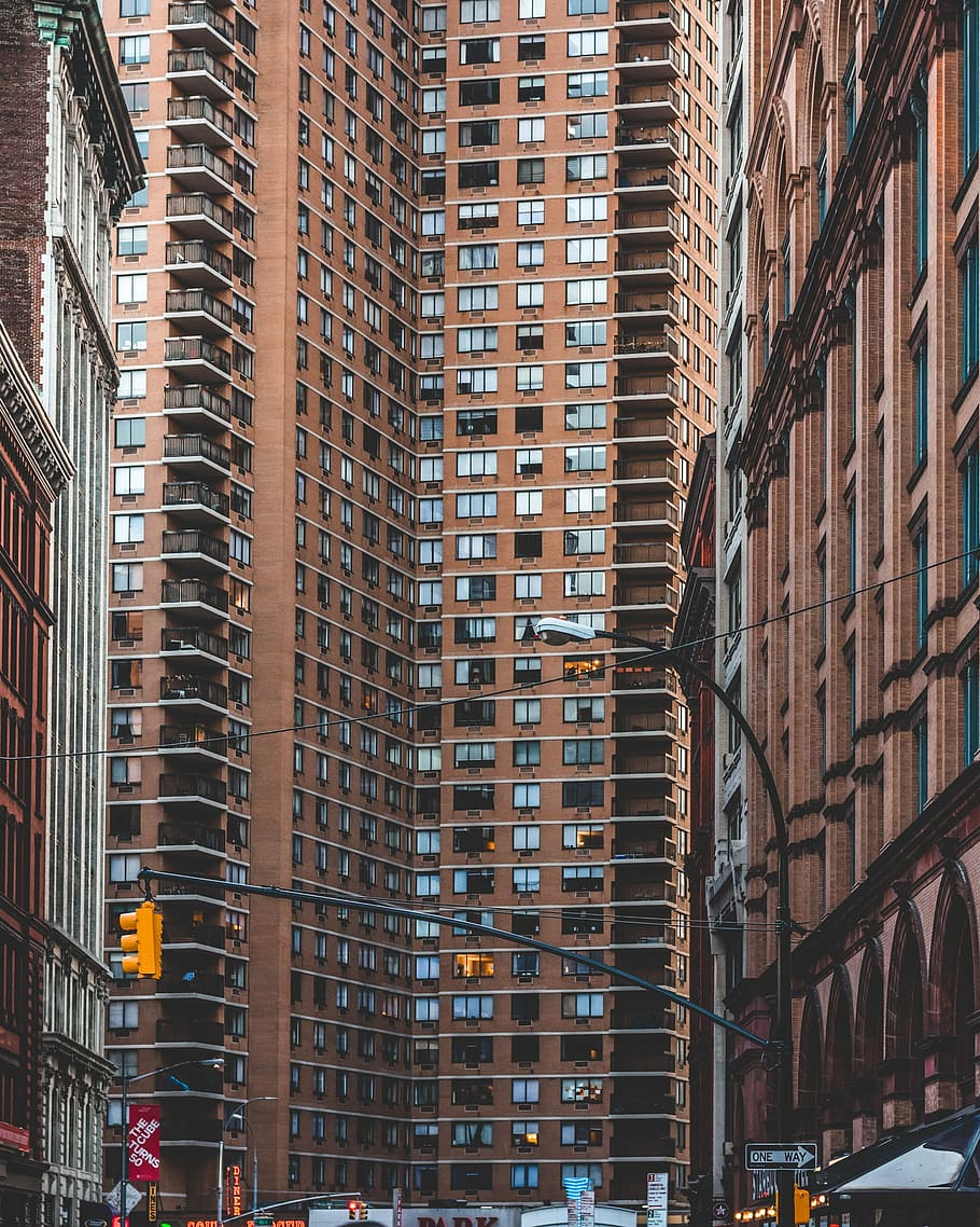 brown high rise building low angle photography, architectural photography of buildings HD wallpaper