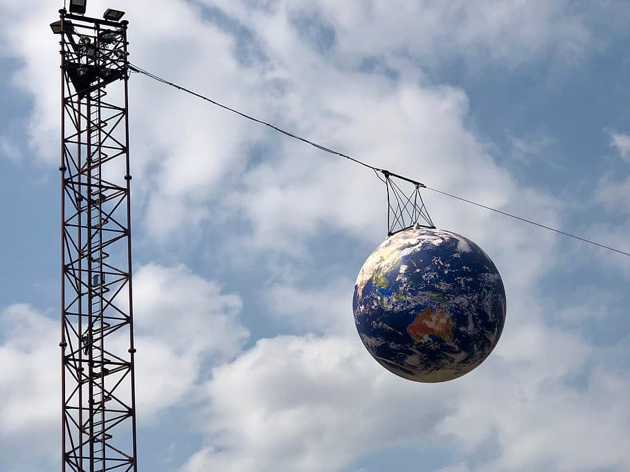 nantes, world, planet, suspended, cloud - sky, sphere, nature HD wallpaper