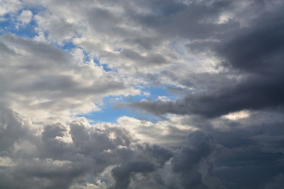 clouds, weather, thunderstorm, sky, blue, atmosphere, mood HD wallpaper