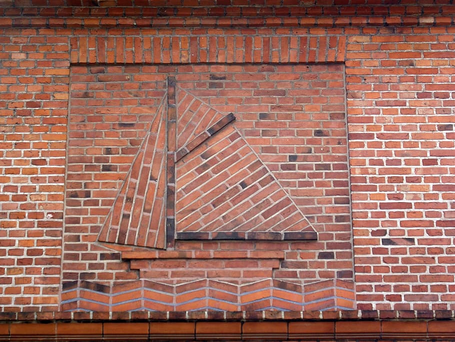 sailing boat, wall, brick, red, verzeirun, north, building HD wallpaper