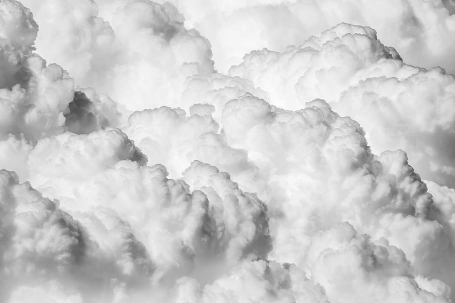 white cloudy sky, storm, black and white, motion, meteorology HD wallpaper