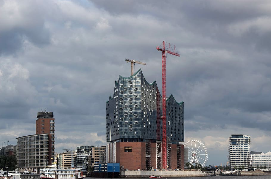 Building Construction in Cape Town, South Africa, clouds, photos HD wallpaper