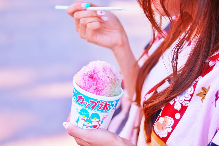 woman holding cup of snow cone, women, people, females, one Person HD wallpaper