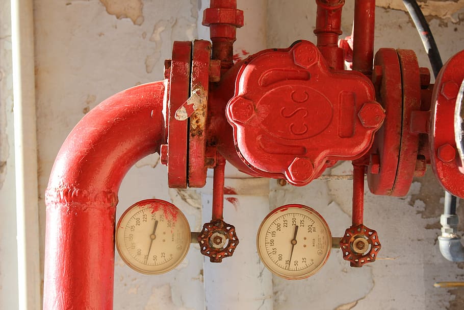 Pressure, Mechanism, Sensor, plambing, tube, red, hanging, no people HD wallpaper