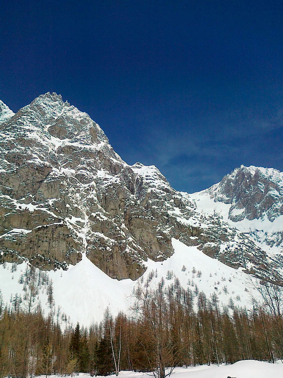 Mountain, Val Ferret, Val D'Aosta, snow, mountain range, mountain peak, HD wallpaper