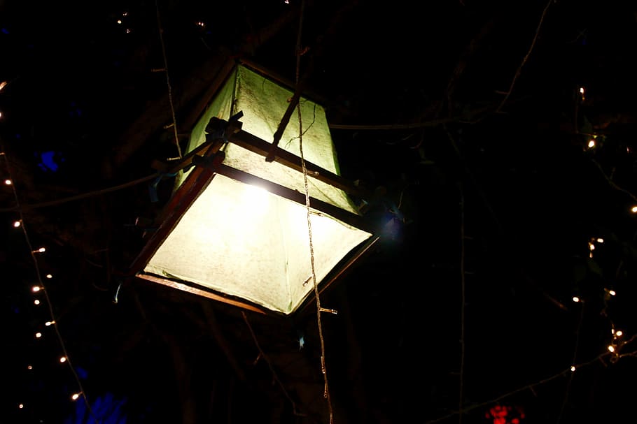 lantern, light, lamp, light beam, lighting, night, artfully HD wallpaper