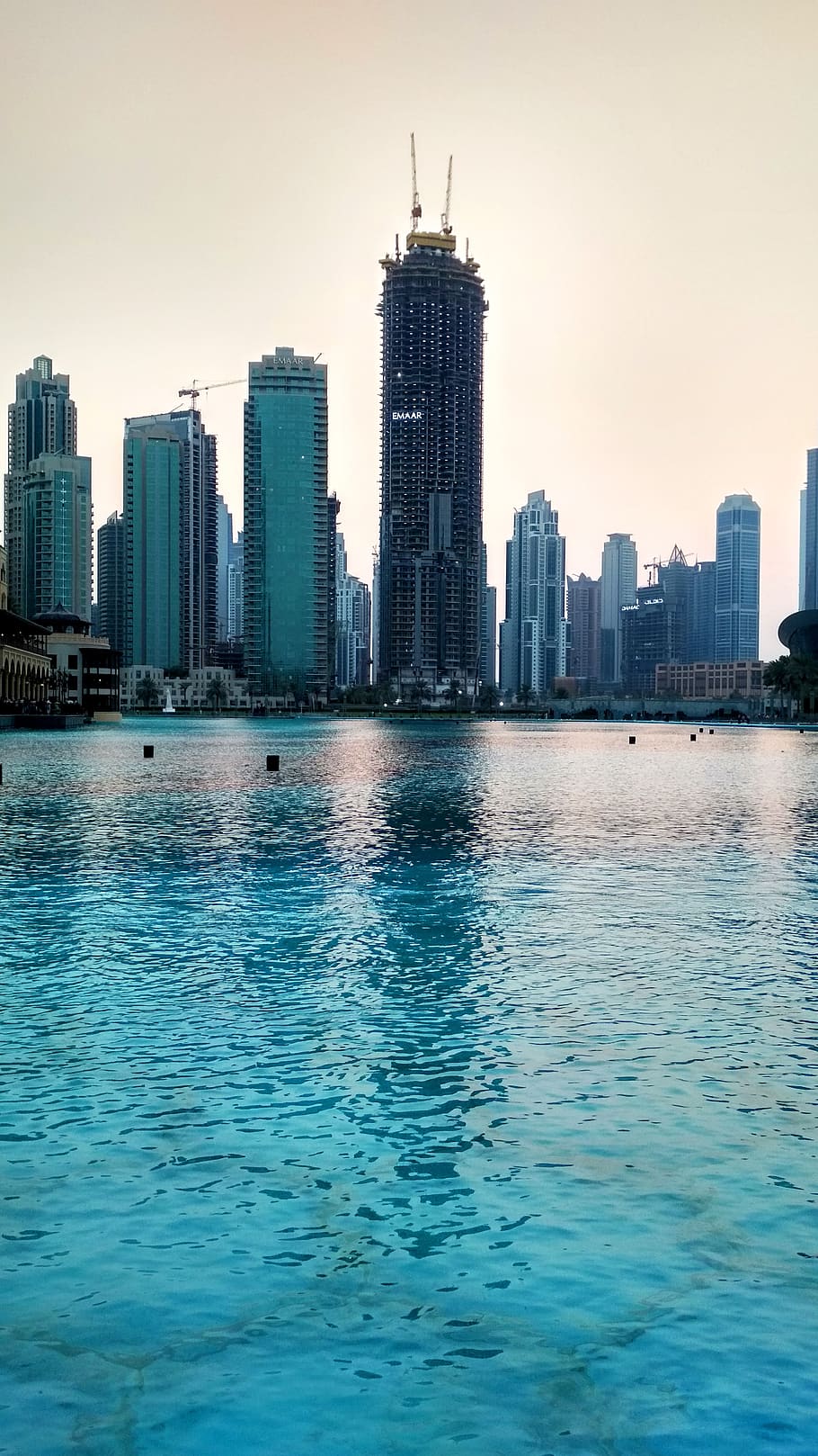 emaar, water, building, architecture, building exterior, built structure HD wallpaper