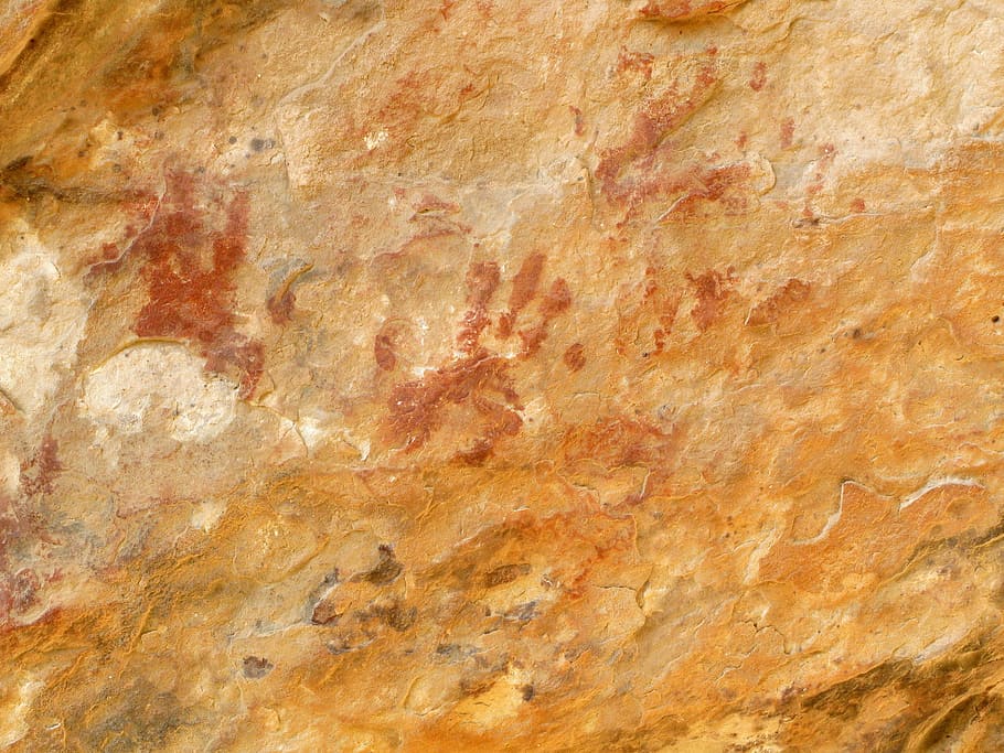 rock art, hand, red rock canyon, mojave, desert, native, paintings, HD wallpaper