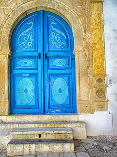 HD wallpaper: door, blue, beautiful, sidi bou said, tunisia, the republic  of tunisia | Wallpaper Flare