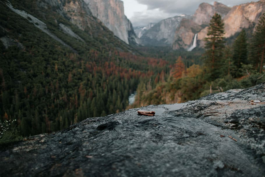 gray rock mountain during day time, photography of mountain and trees HD wallpaper