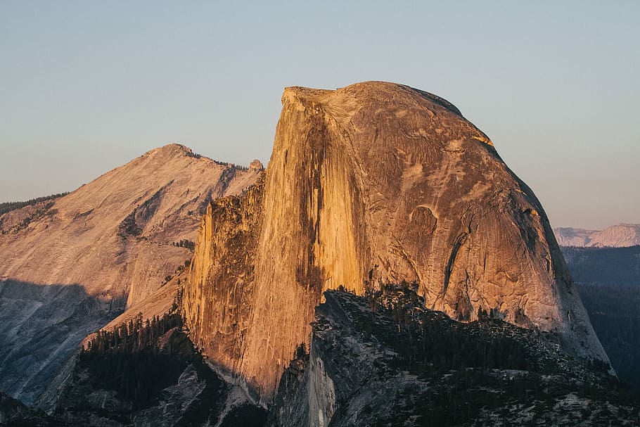 landscape photography of mountain, Half Dome Yosemite National park, California HD wallpaper