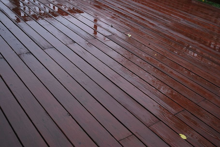 Deck, Wooden, Rain, Water, Slick, slippery, wood - material, HD wallpaper