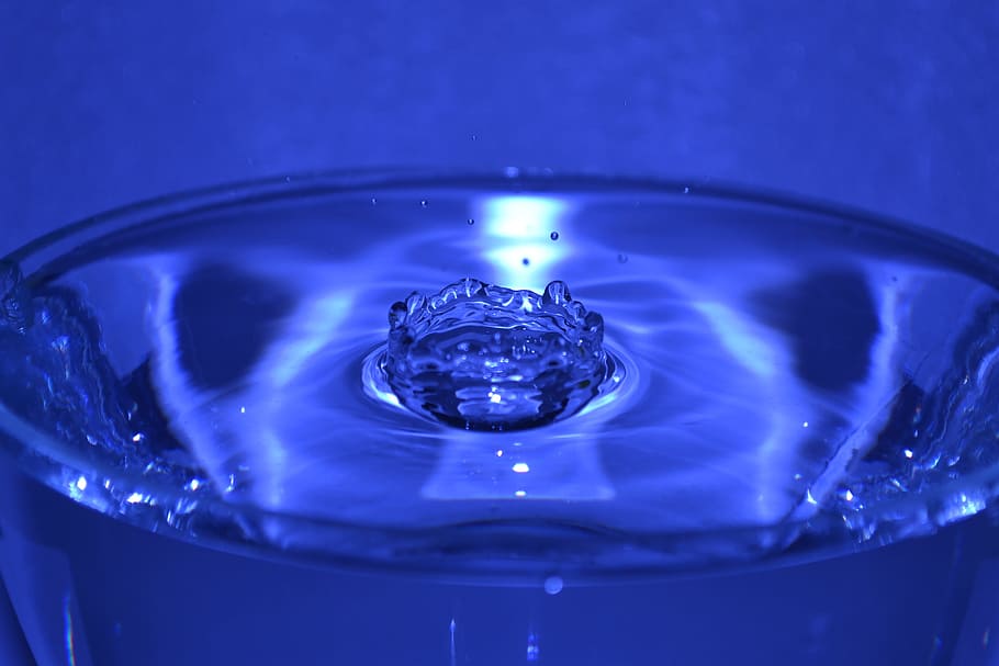 water, drop, art, blue, close-up, indoors, household equipment HD wallpaper