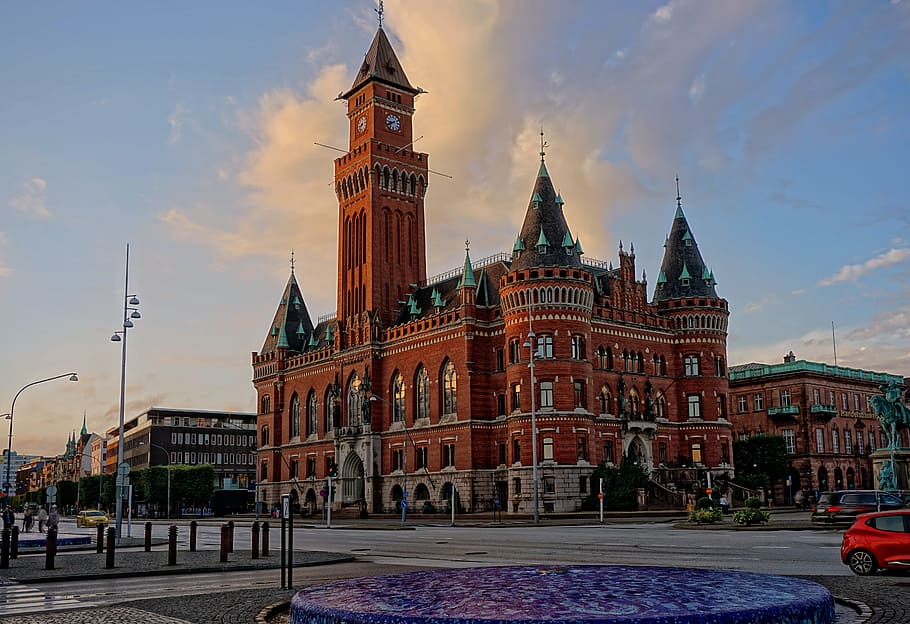 helsingborg, sweden, town hall, architecture, home, building