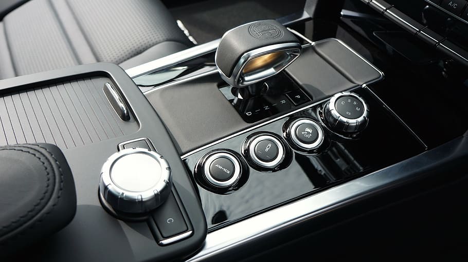 gray and black vehicle center console in closed-up photo, button HD wallpaper