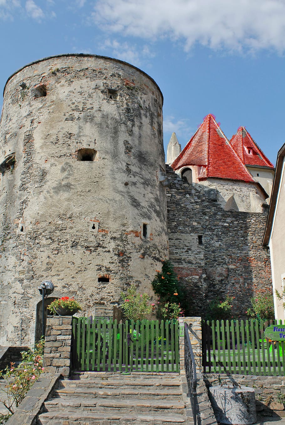 pointed, wine village, city ​​walls, input, ancient, architecture HD wallpaper