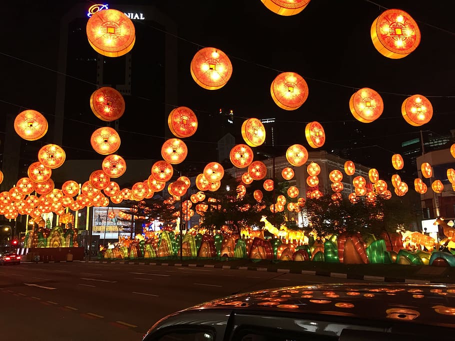 2018 Mid-Autumn Festival, lantern, singapore, night, chinese, HD wallpaper