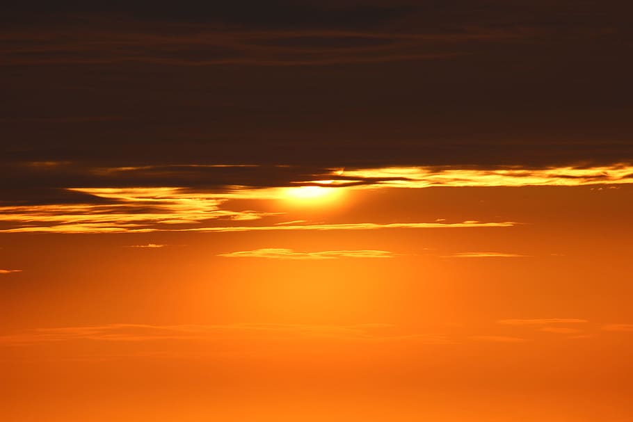 Sunset, Twilight, Evening, Sky, nature, orange Color, dusk HD wallpaper