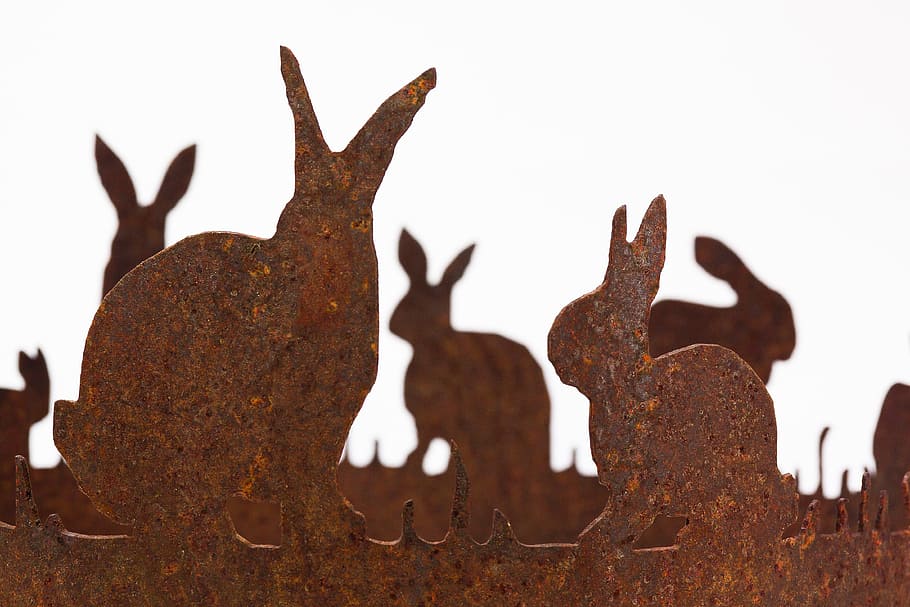 easter, easter bunny, hare ring, laser cut, metal, stainless, HD wallpaper