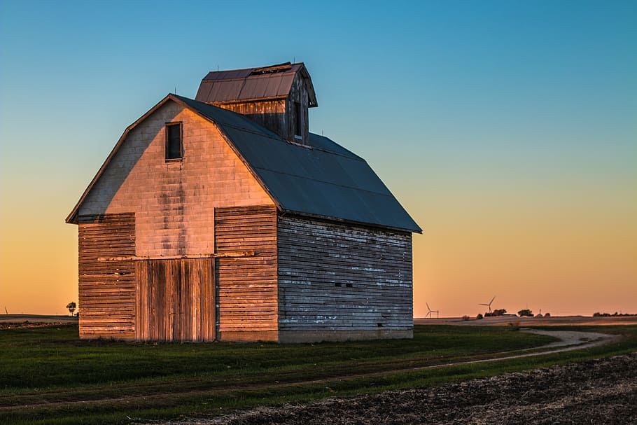 brown yarn, barn, sunset, aging, rustic, rural, countryside HD wallpaper