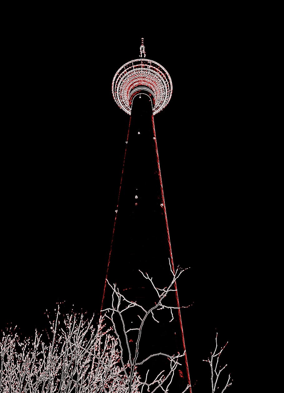 Berlin, Alexanderplatz, Tv Tower, Light, dark, night, travel destinations HD wallpaper
