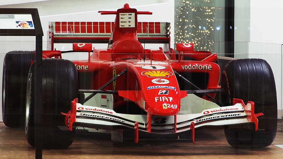 red Formula 1, Ferrari, Shoemaker, car racing, motors, fast HD wallpaper