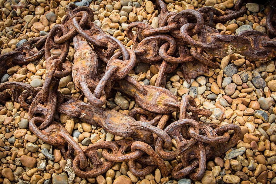 chain, rust, metal, industrial, anchor, metallic, vintage, strong HD wallpaper