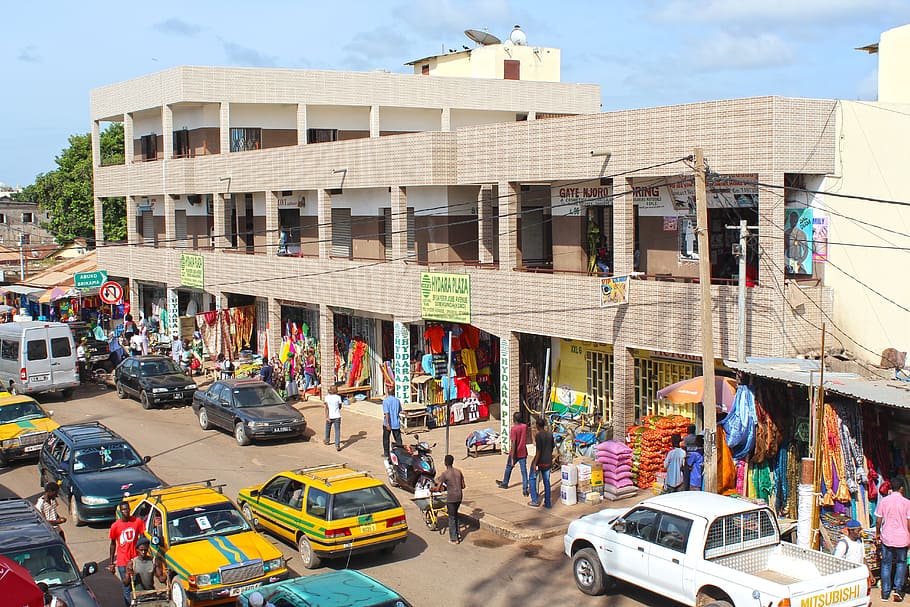 africa, market town, serrakunda, shopping mall, people, tourism, HD wallpaper
