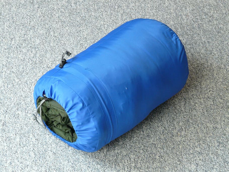 sleeping bag, rest, heat, packed, sleeve, travel, camping equipment, HD wallpaper