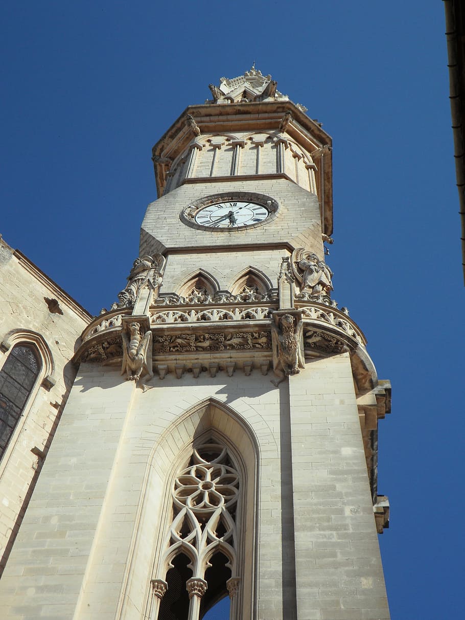 tower, steeple, clock, high, perspective, sublime, church, building HD wallpaper