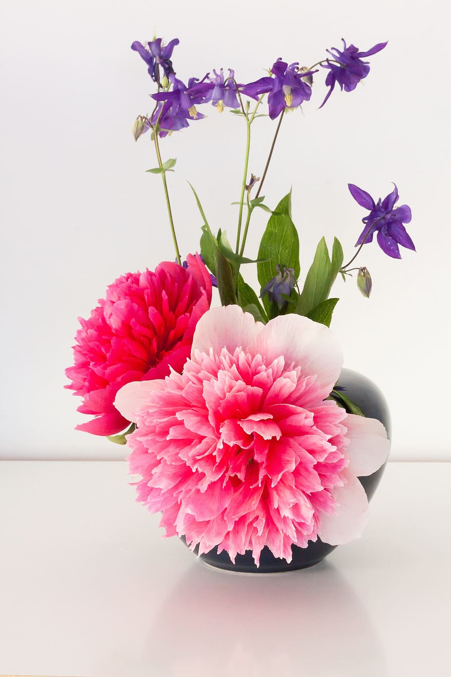 photography of bouquet of pink carnation flowers, purple, peony HD wallpaper