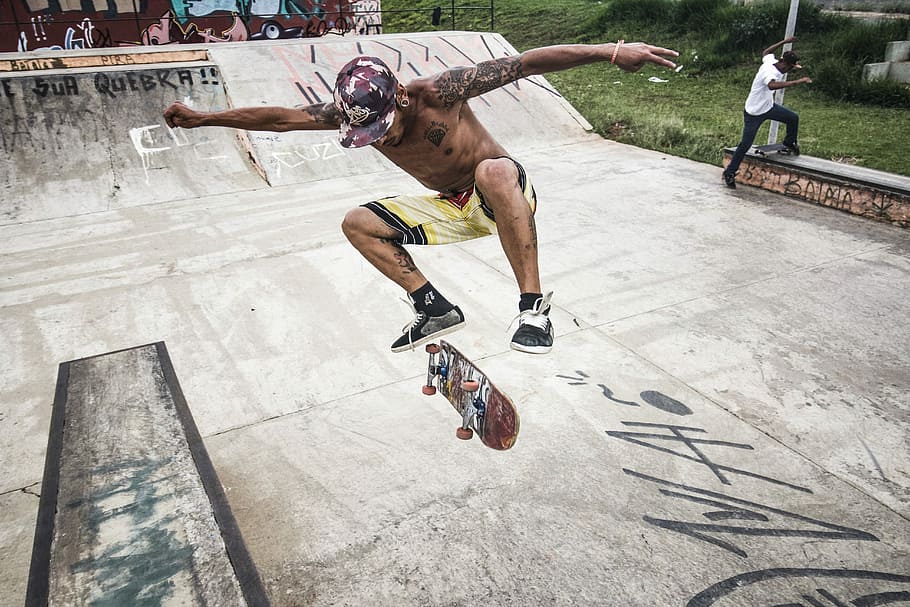 man skating during daytime, Sport, Skateboard, Fly, Radical, Skater, HD wallpaper