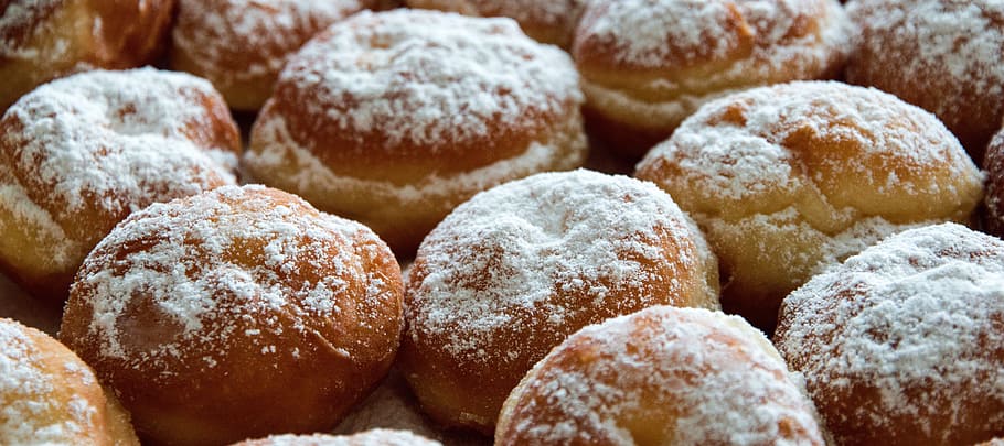 pile of baked breads, Buns, Donuts, Meal, Carnival, Traditions, HD wallpaper