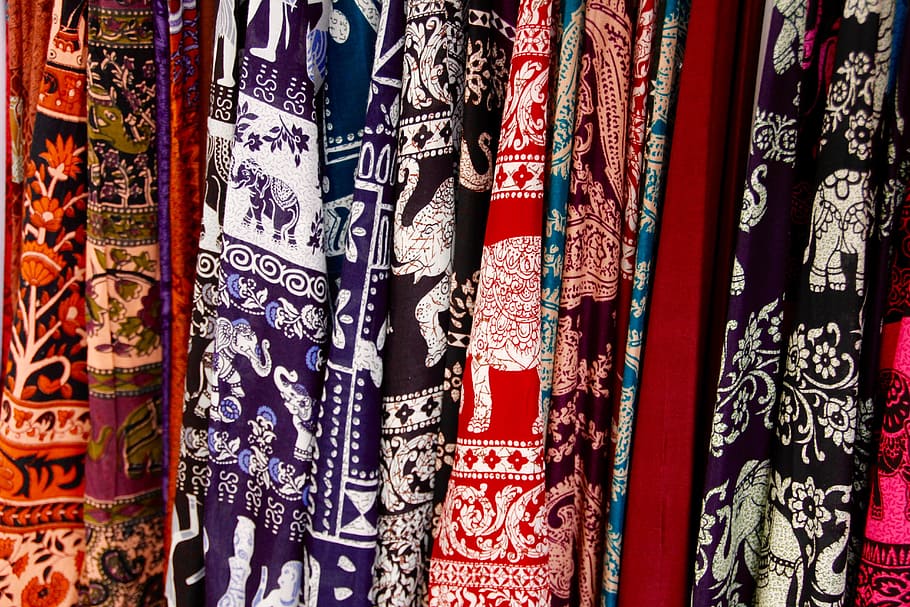fabric, cloth, pattern, violet, colorful, textiles, towels HD wallpaper