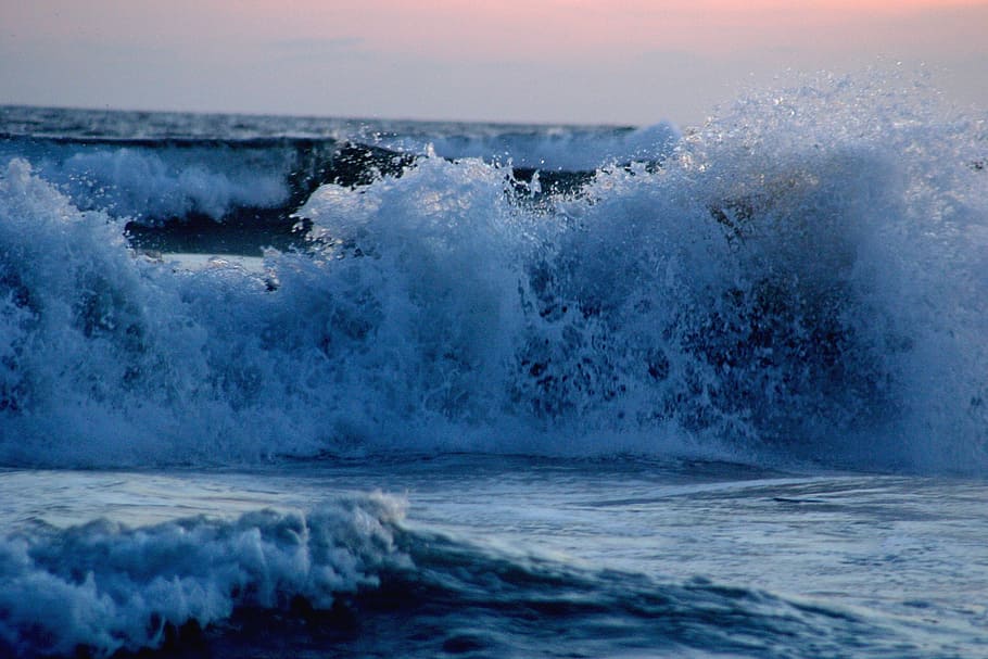 time lapse photography of sea wave, breaking, ocean, beach HD wallpaper