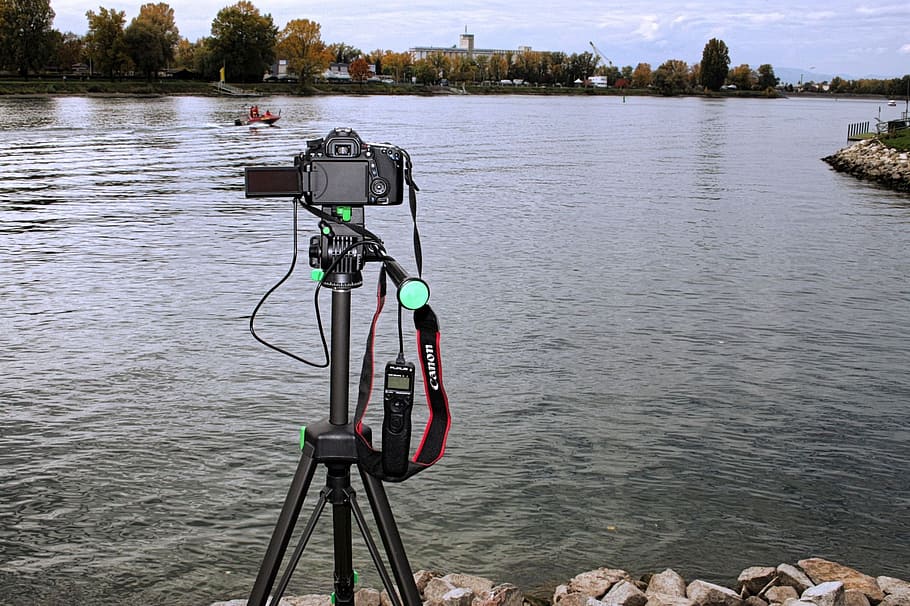 camera, canon, video, record, rhine, germany, water, lake, nature HD wallpaper