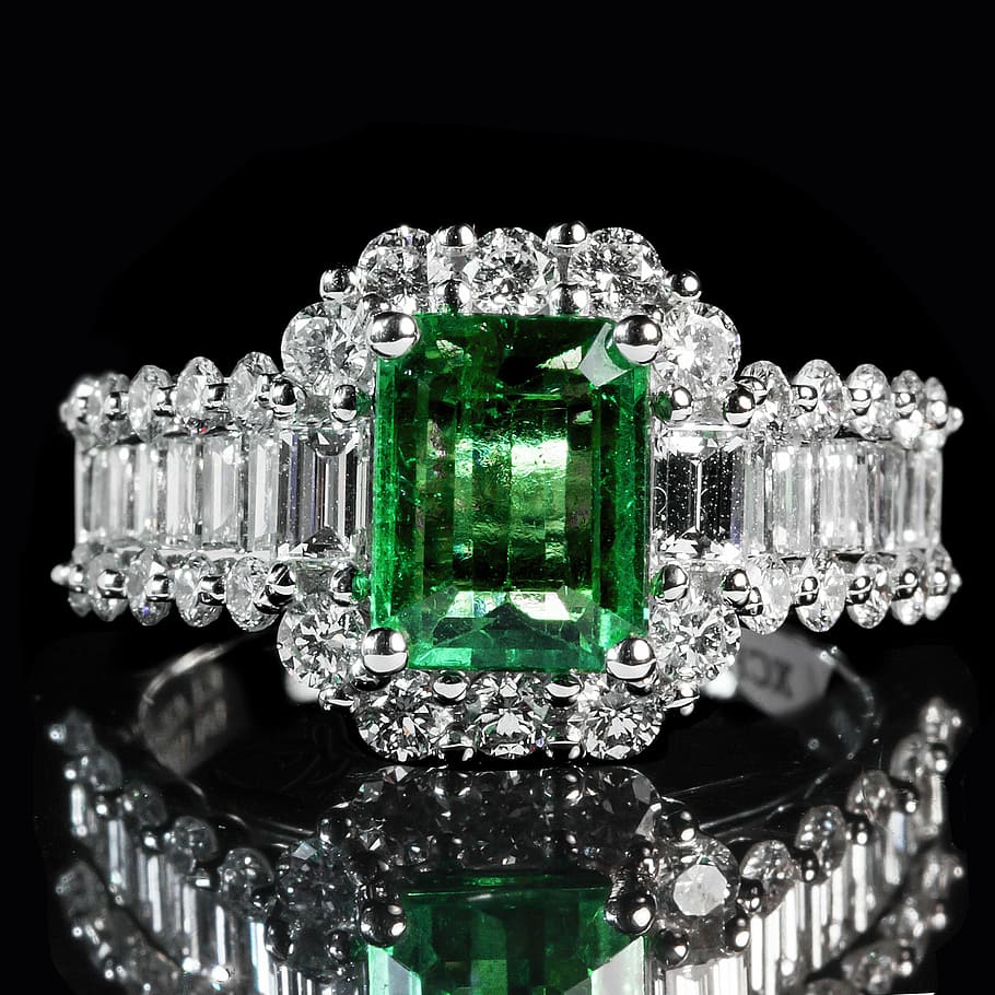 HD wallpaper: clear crystal green gemstone emerald cut ring, luxury,  diamond | Wallpaper Flare