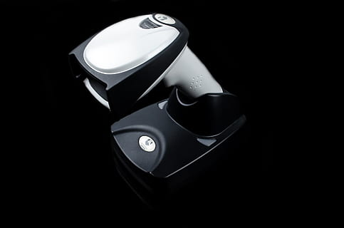 white and black laser barcode scanner, reader, wireless, bluetooth HD wallpaper