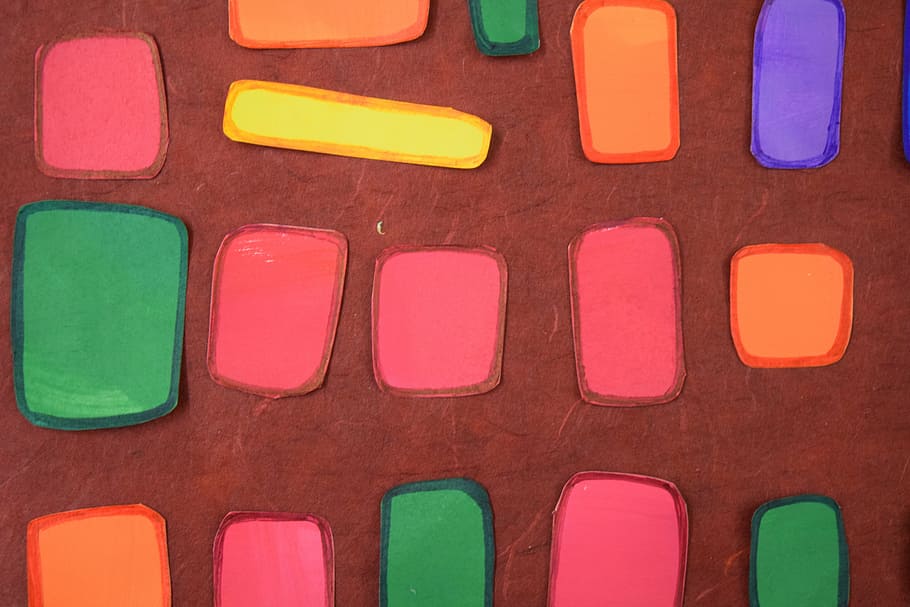 color, pattern, shape, paper, multi Colored, backgrounds, in a row HD wallpaper
