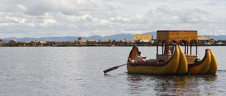Uros, Raft, Rowing, Peru, Island, Puno, water, nautical vessel HD wallpaper