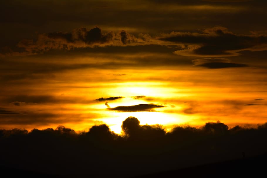 Sunset, Clouds, Evening, sky, summer, dramatic, nature, cloud - Sky HD wallpaper