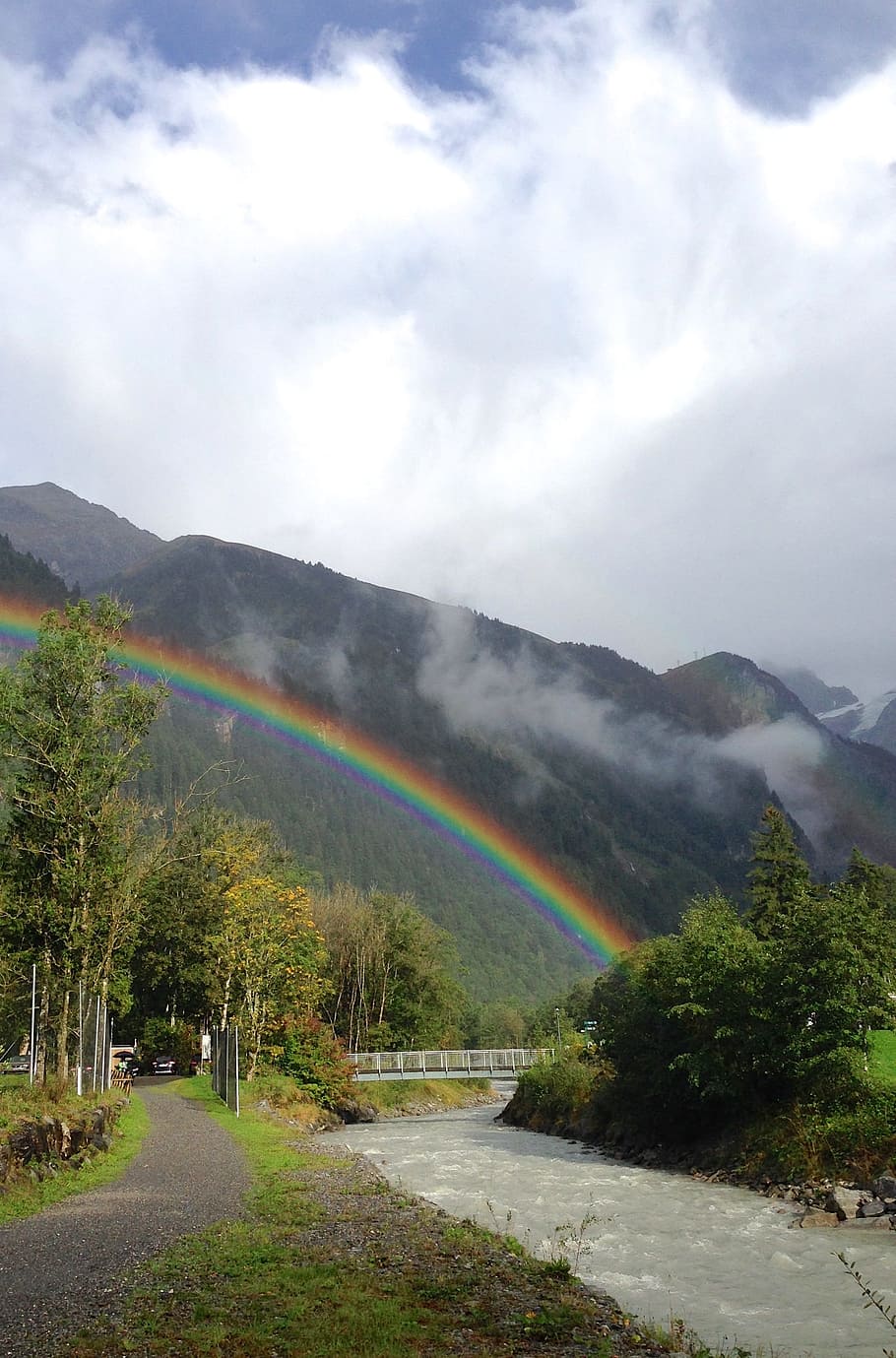 rainbow, landscape, nature, sky, weather, mood, rainbow colors HD wallpaper