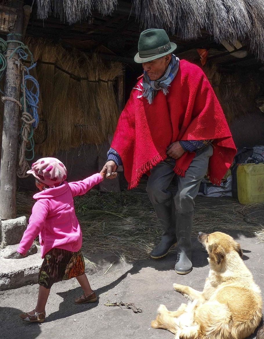Local Community, Quechua Indians, grandpa, granddaughter, outdoors