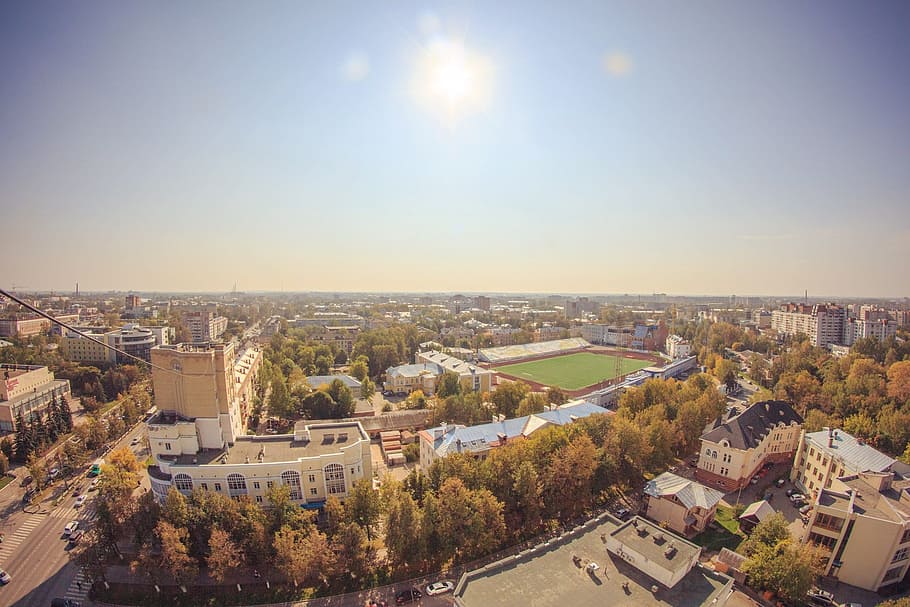 Russia, Vologda, Dynamo, cityscape, architecture, high angle view HD wallpaper
