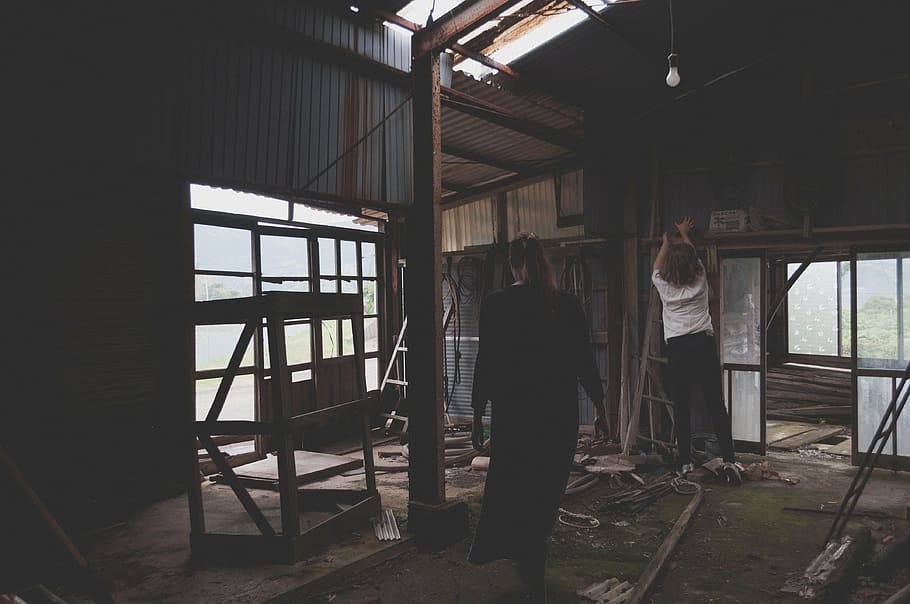 abandoned, architecture, build, building, bulb, chair, construct HD wallpaper